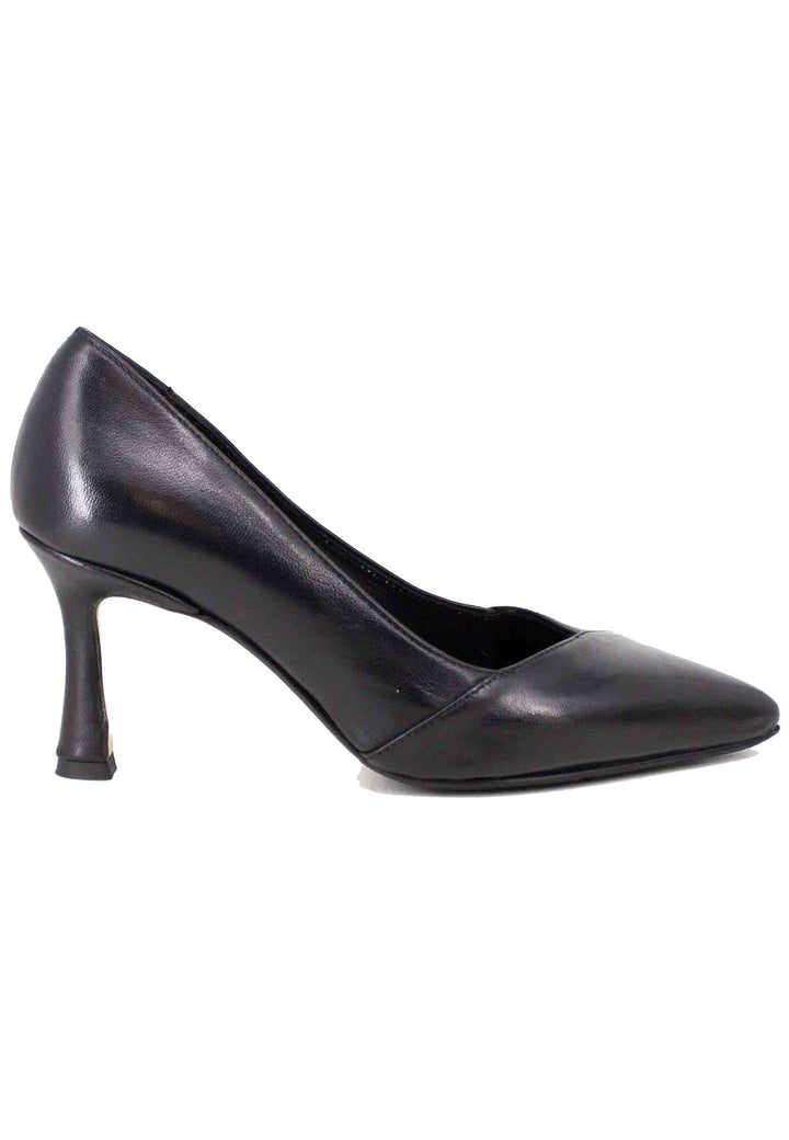 Spatarella Decollete donna in pelle nera tacco alto Saldi