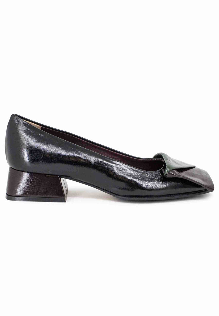 Spatarella Decollete donna in pelle nero tacco basso Offerte