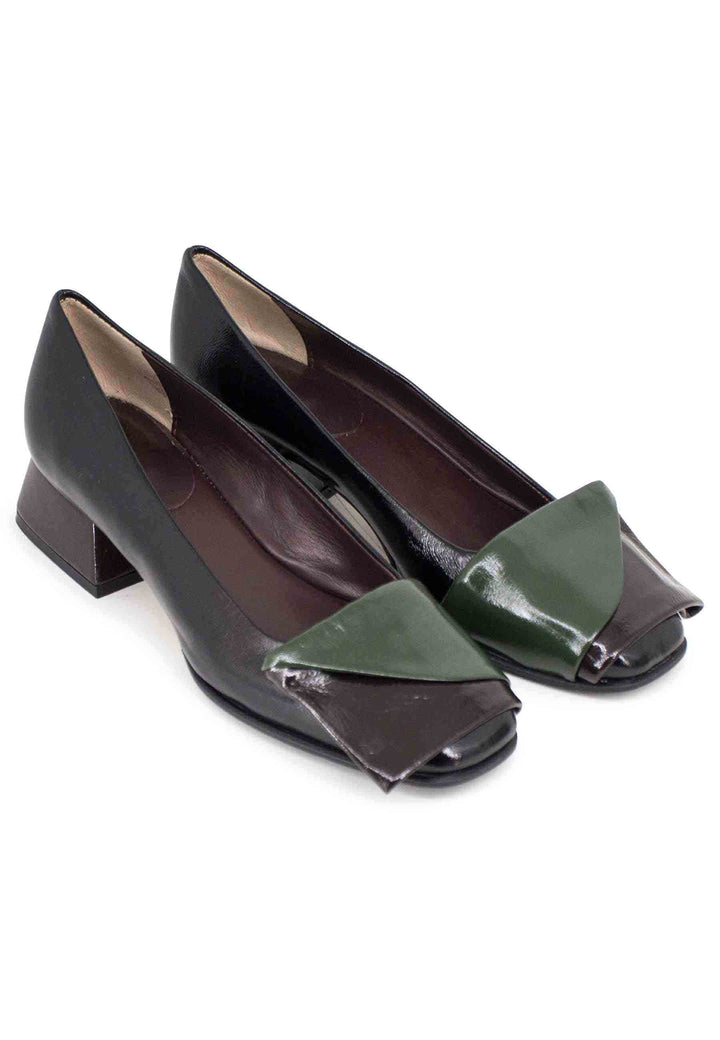 Spatarella Decollete donna in pelle nero tacco basso Offerte