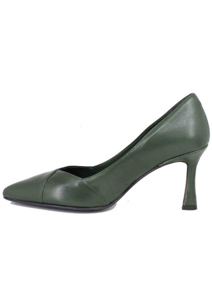 Spatarella Decollete donna in pelle verde tacco alto Saldi Di Fabbrica