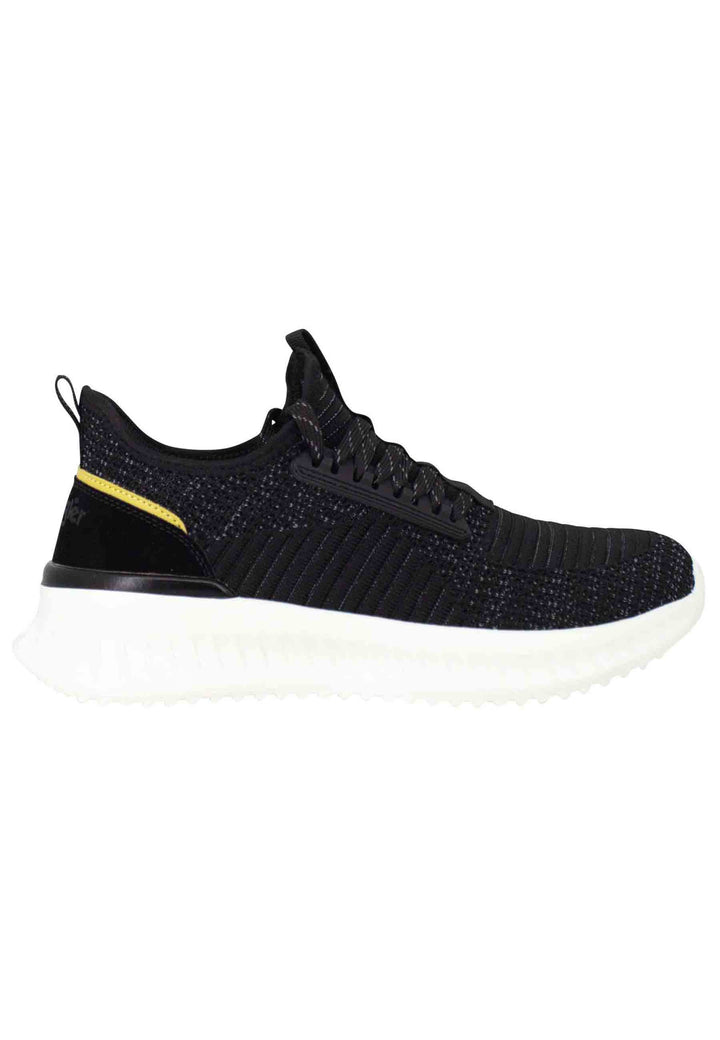 Spatarella Sneakers uomo Star in tessuto elastico nero con suola alta in gomma Sconto di tempo limitato