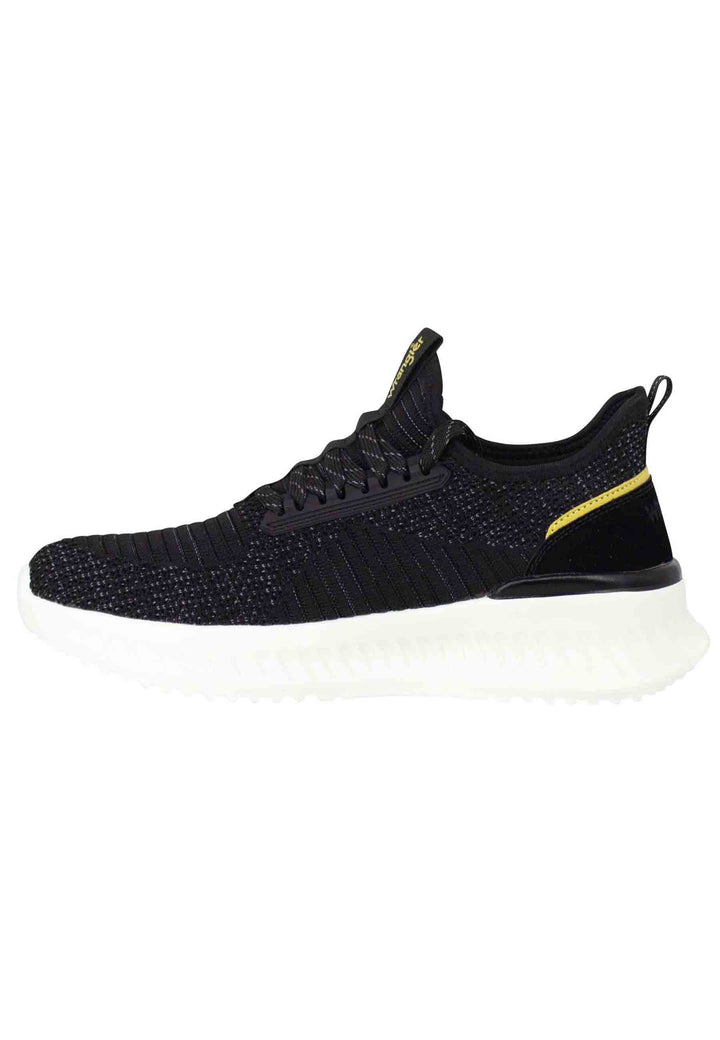Spatarella Sneakers uomo Star in tessuto elastico nero con suola alta in gomma Sconto di tempo limitato