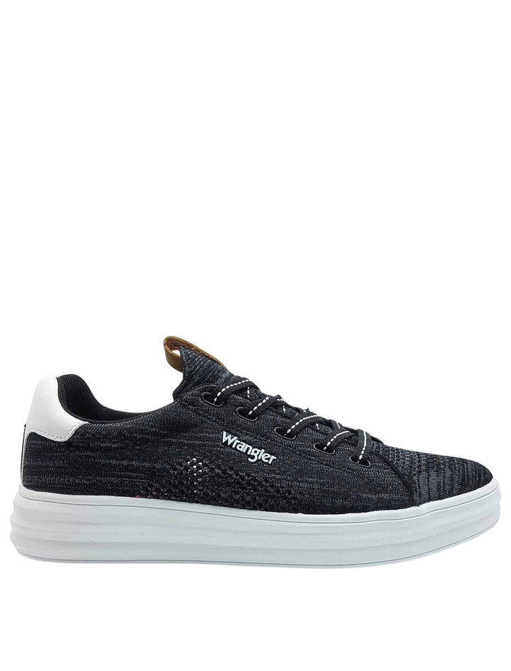 Spatarella Calzature Uomo Sneakers Jelly Stringate in Tessuto Nero e Suola in Gomma Bianca Ultra Leggera Shopping online