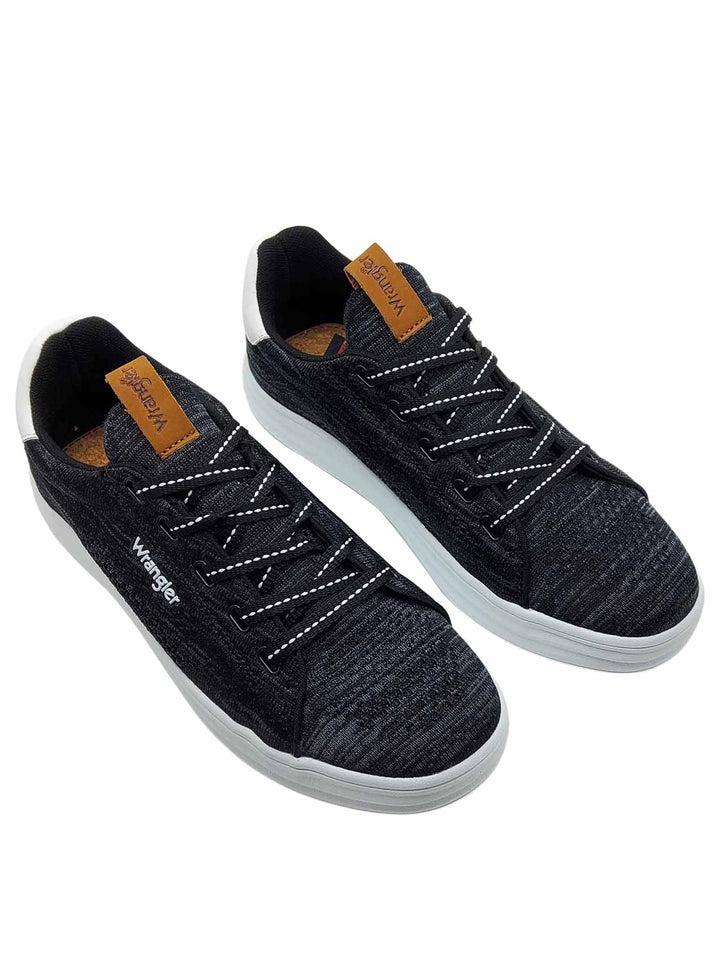 Spatarella Calzature Uomo Sneakers Jelly Stringate in Tessuto Nero e Suola in Gomma Bianca Ultra Leggera Shopping online