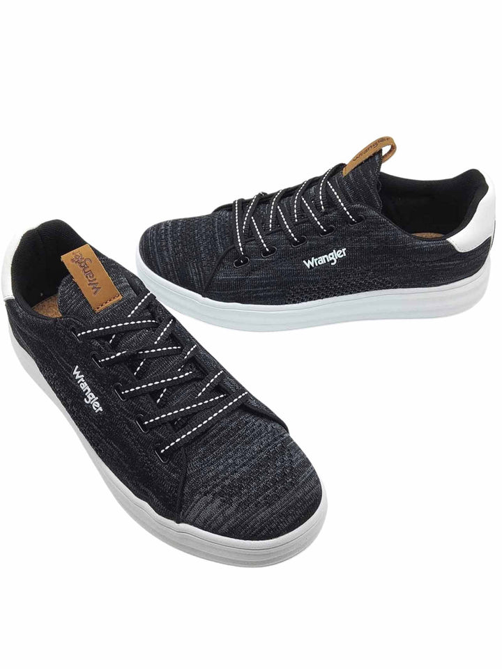 Spatarella Calzature Uomo Sneakers Jelly Stringate in Tessuto Nero e Suola in Gomma Bianca Ultra Leggera Shopping online
