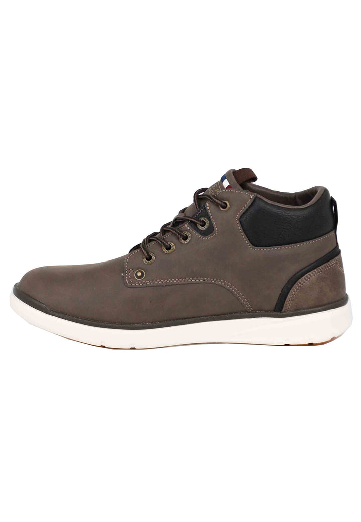 Spatarella Stivaletti uomo in eco pelle marrone con suola in gomma Offerta esclusiva