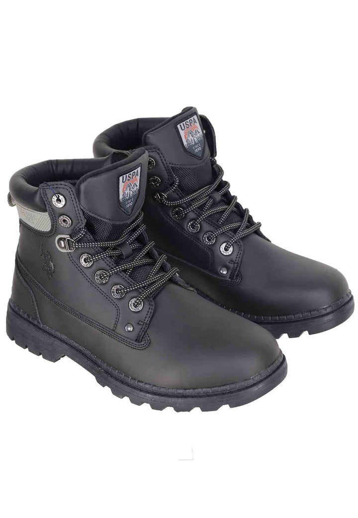Spatarella Stivaletti anfibi uomo in eco pelle nero con suola carrarmato Offerta Pasqua