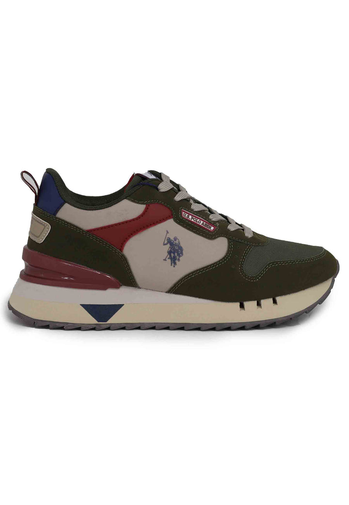 Spatarella Sneakers uomo in tessuto verde con suola alta Offerta Giorno del Papà