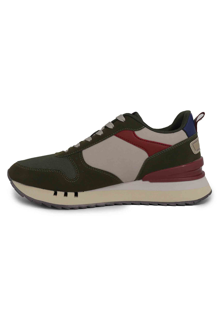 Spatarella Sneakers uomo in tessuto verde con suola alta Offerta Giorno del Papà