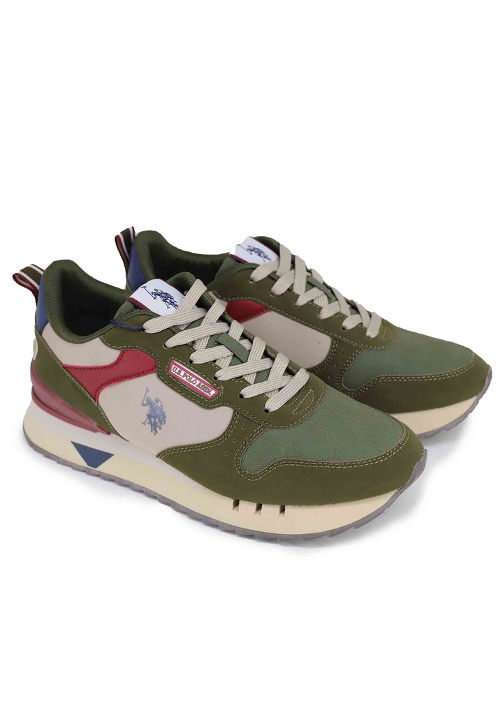 Spatarella Sneakers uomo in tessuto verde con suola alta Offerta Giorno del Papà