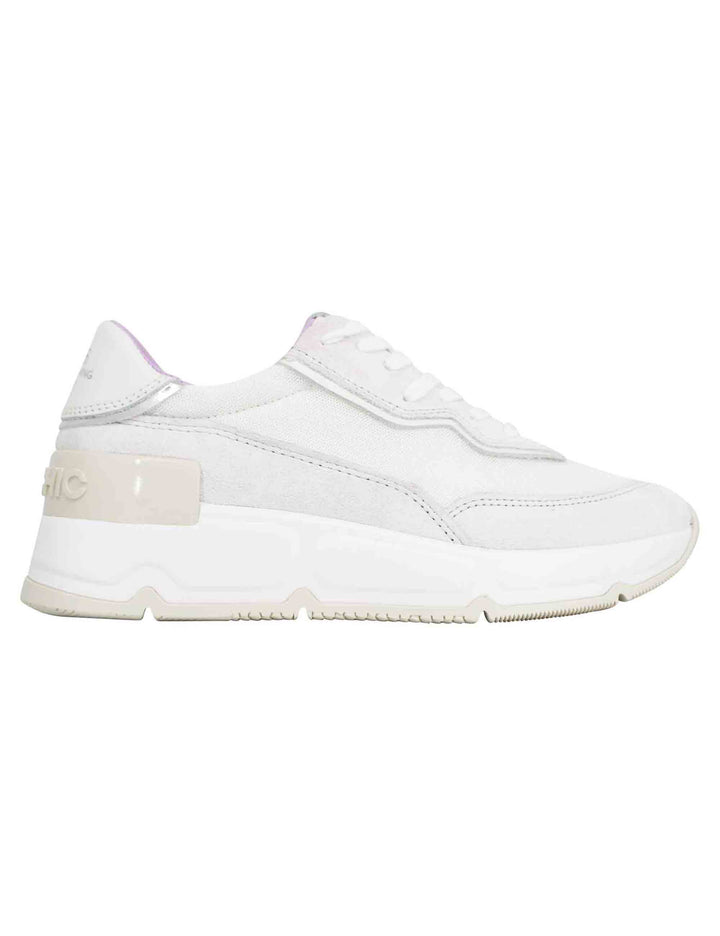 Spatarella Sneakers donna in pelle e tessuto bianco Latest fashion