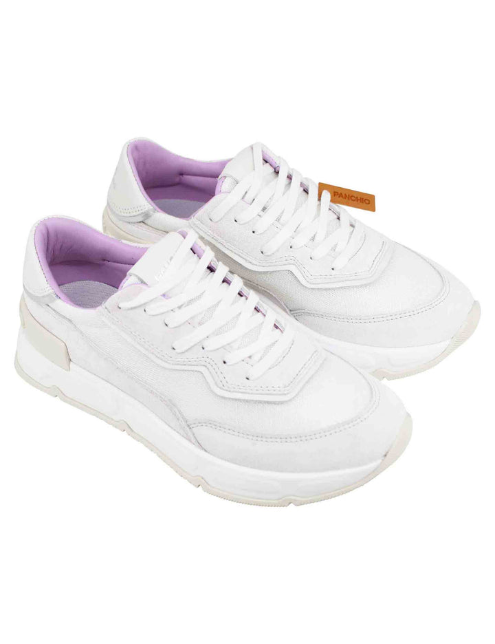 Spatarella Sneakers donna in pelle e tessuto bianco Latest fashion