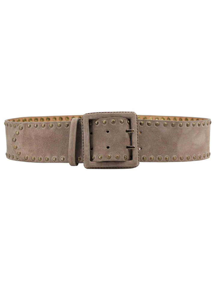 Spatarella Cinture donna in camoscio taupe con borchie Lightning offer
