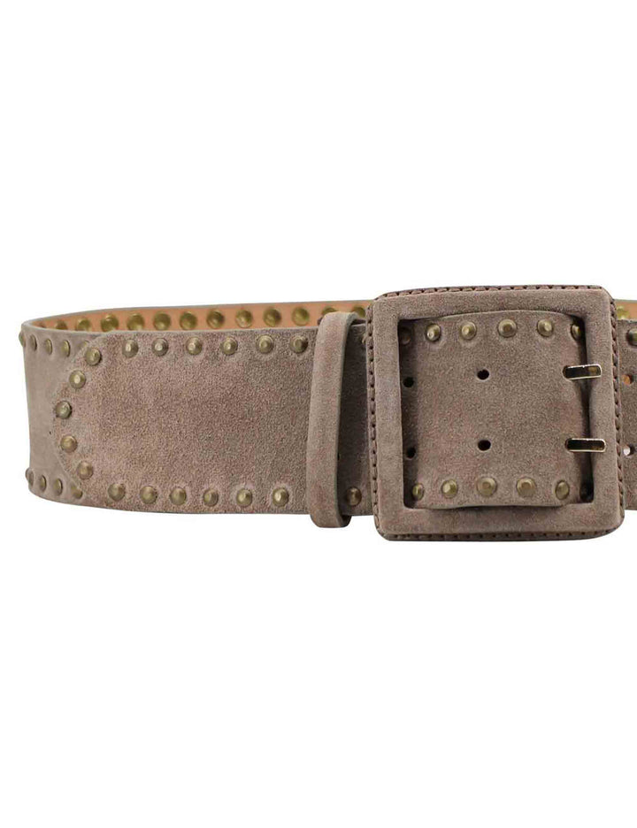 Spatarella Cinture donna in camoscio taupe con borchie Lightning offer