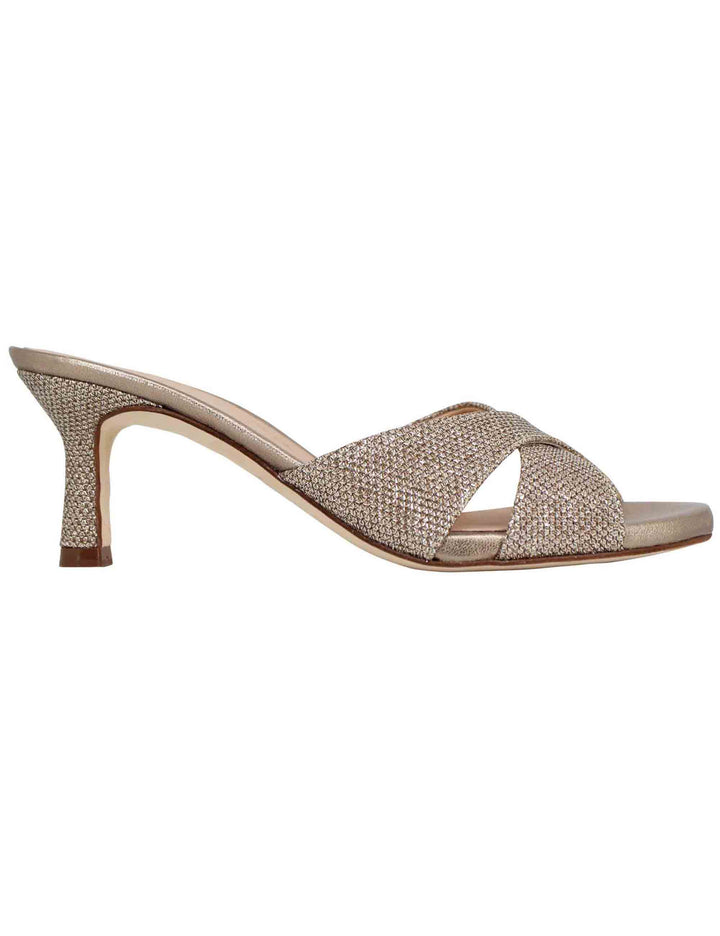 Spatarella Sandali scalzati donna in tessuto glitter bronzo Grandi sconti
