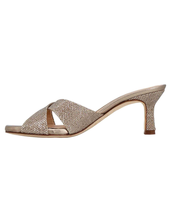 Spatarella Sandali scalzati donna in tessuto glitter bronzo Grandi sconti
