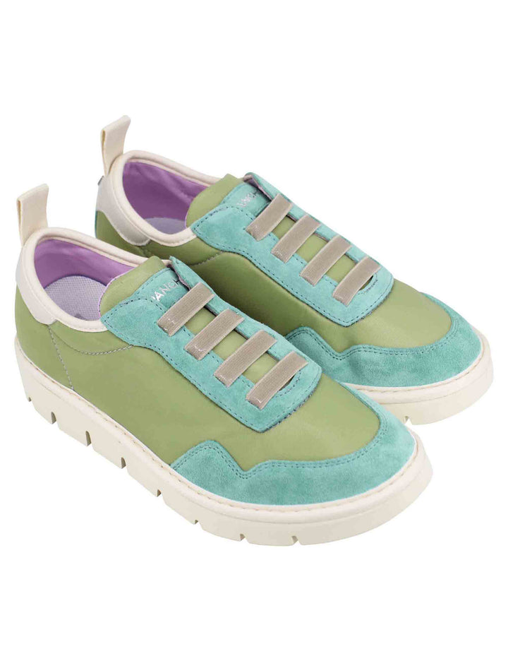 Spatarella Sneakers donna in tessuto verde Offerte stagionali