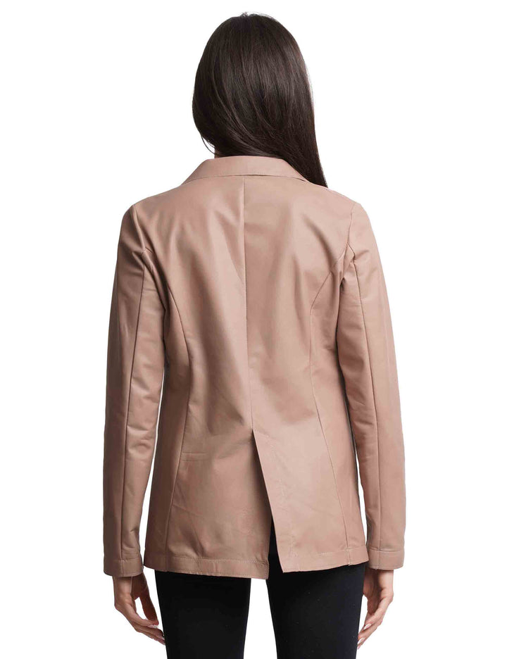 Spatarella Giacche donna monopetto in pelle sfoderata nude 1 bottone Offerte giornaliere