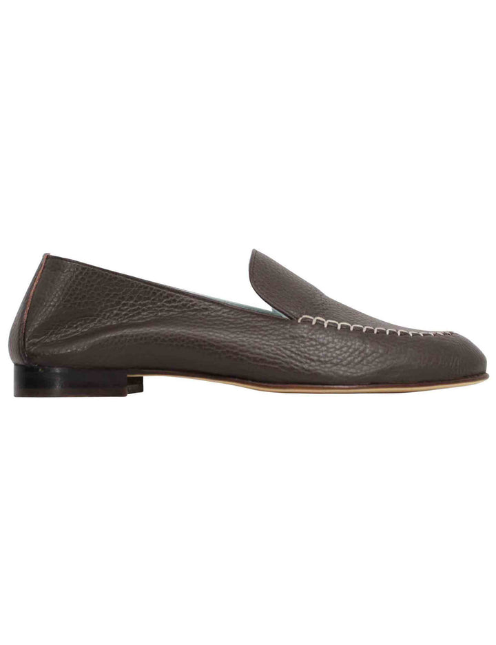 Spatarella Mocassini donna in pelle testa di moro con suola in cuoio Sconti VIP