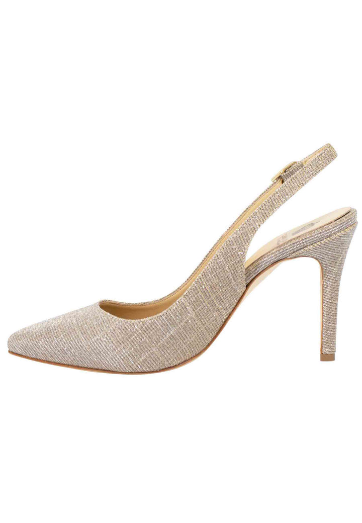 Spatarella Decollete slingback donna in tessuto nude tacco alto Ultimo giorno