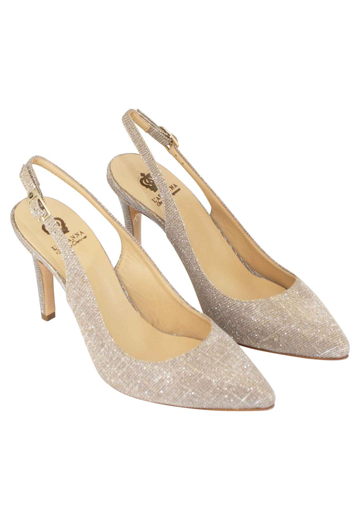 Spatarella Decollete slingback donna in tessuto nude tacco alto Ultimo giorno