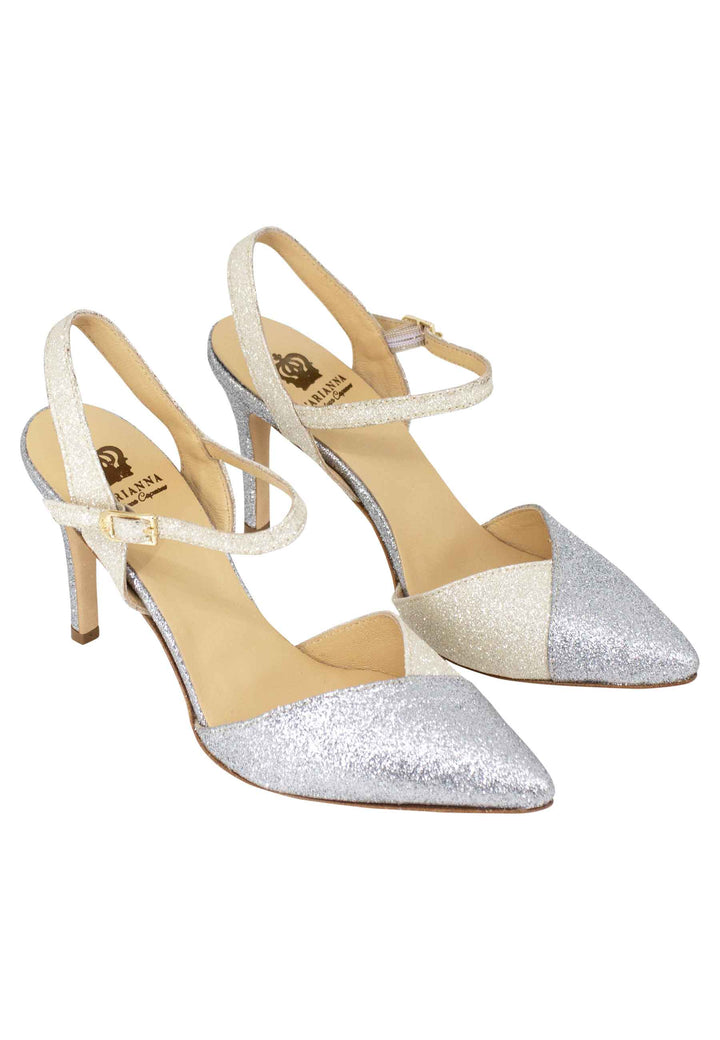 Spatarella Sandali donna in glitter argento con cinturino alla caviglia Offerta speciale della fabbrica