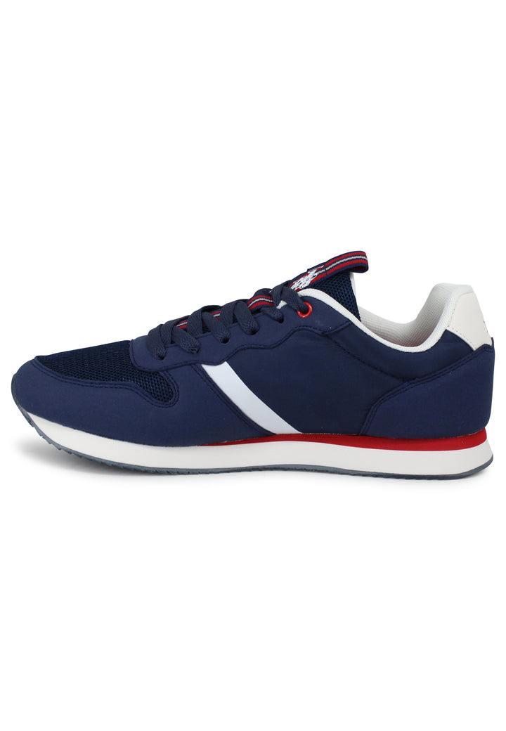 Spatarella Sneakers uomo in tessuto tecnico blu con suola running In vendita
