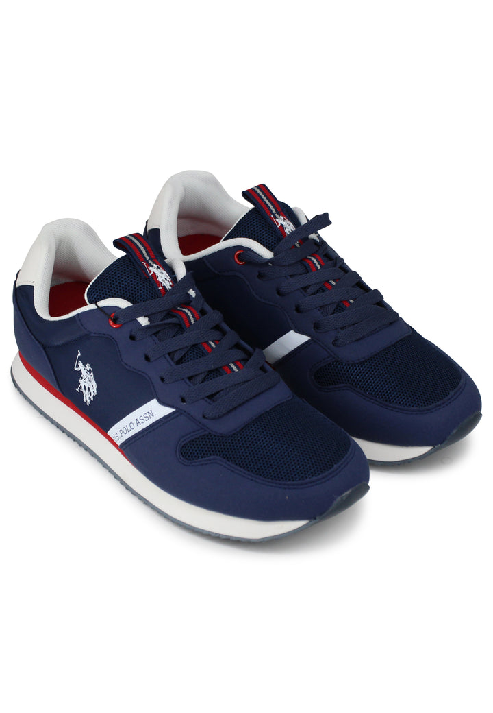 Spatarella Sneakers uomo in tessuto tecnico blu con suola running In vendita