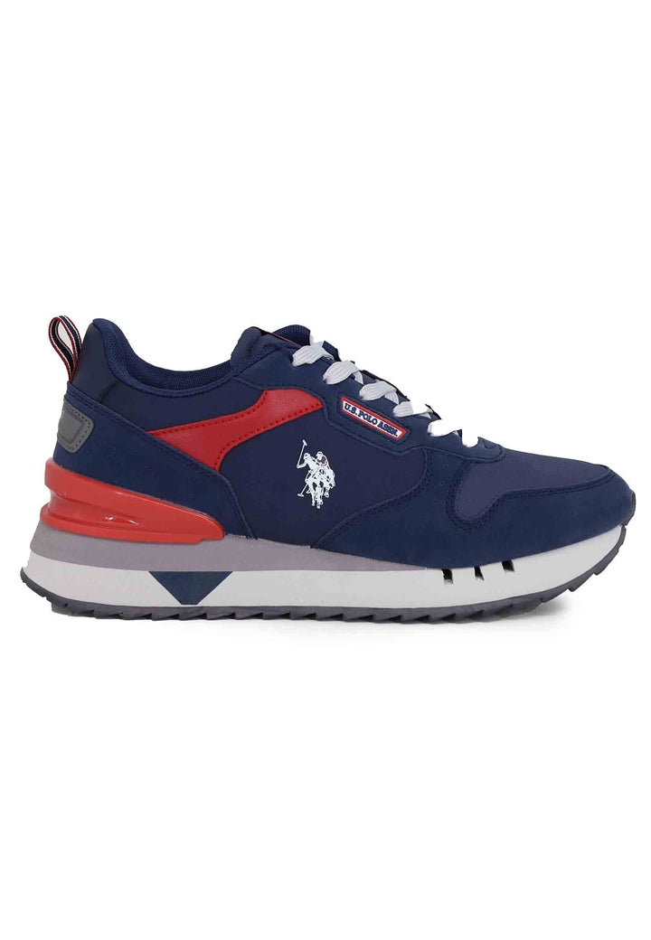Spatarella Sneakers uomo in tessuto blu con suola alta Sconti questo mese