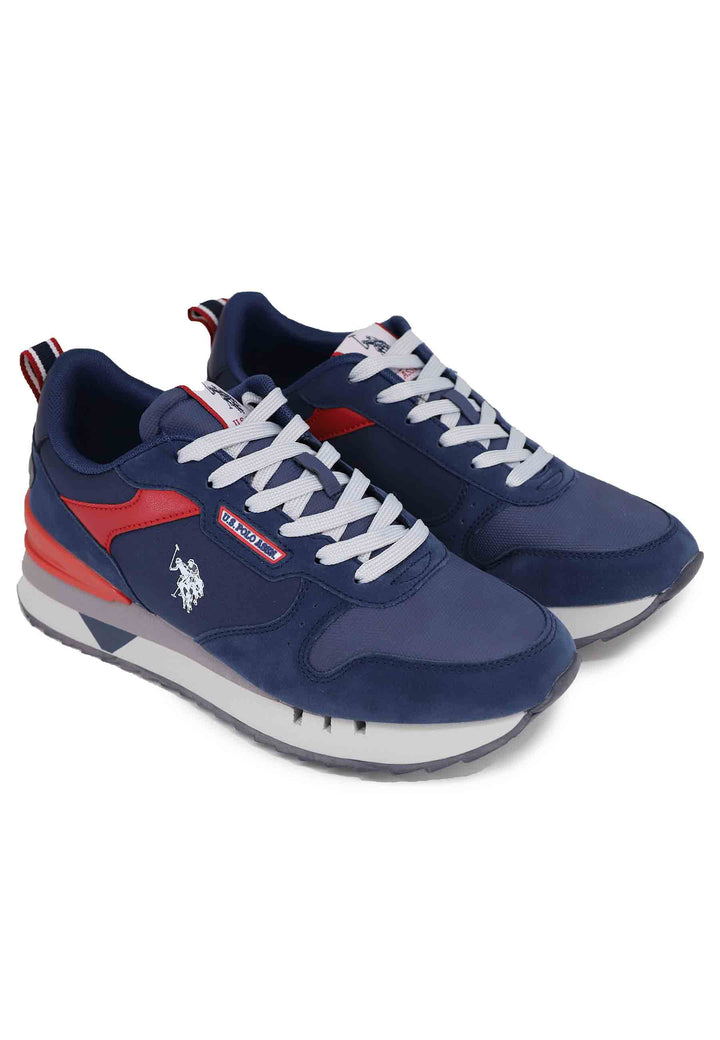 Spatarella Sneakers uomo in tessuto blu con suola alta Sconti questo mese