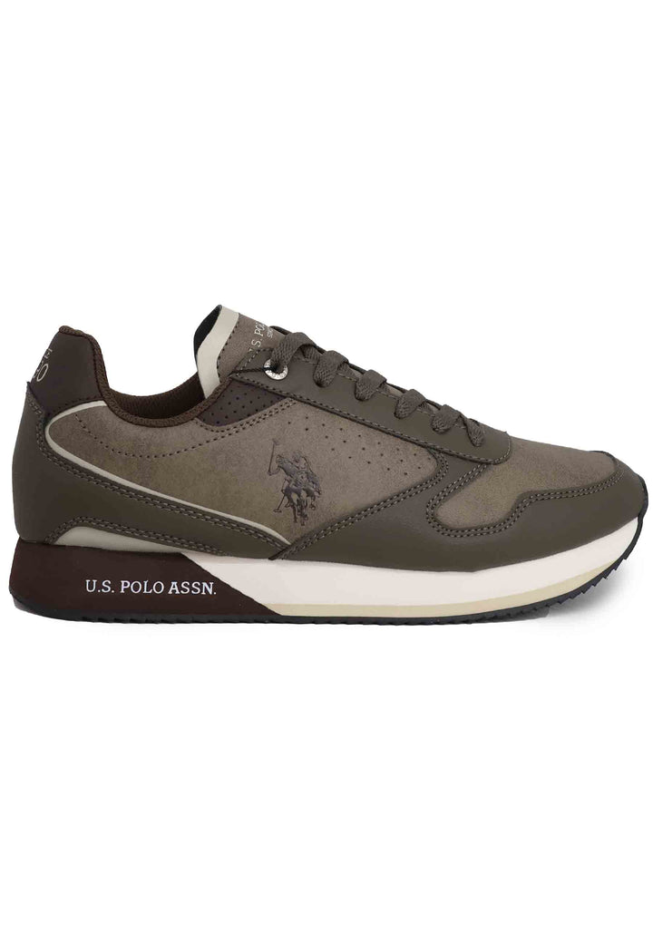 Spatarella Sneakers uomo in eco pelle taupe Nuovo