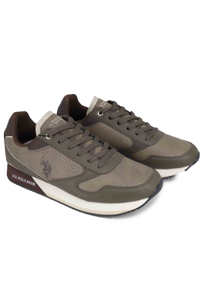 Spatarella Sneakers uomo in eco pelle taupe Nuovo