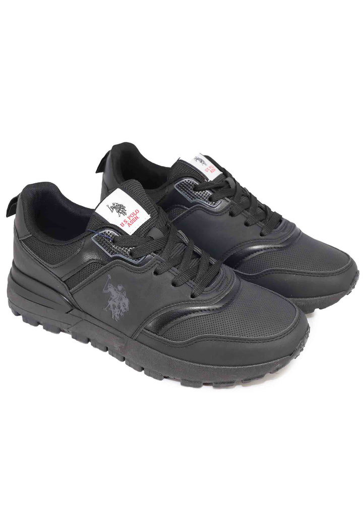 Spatarella Sneakers uomo in eco pelle nero Vendita