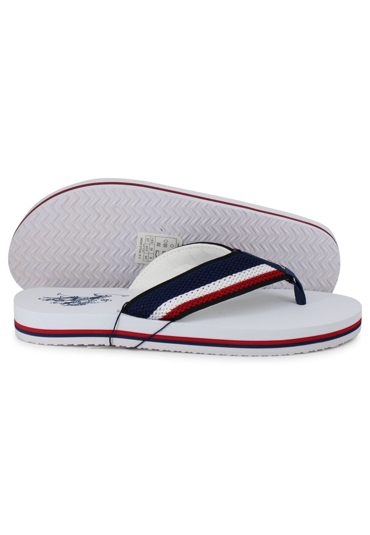 Spatarella Infradito uomo in tessuto bianco con suola in gomma leggera Consegna Veloce