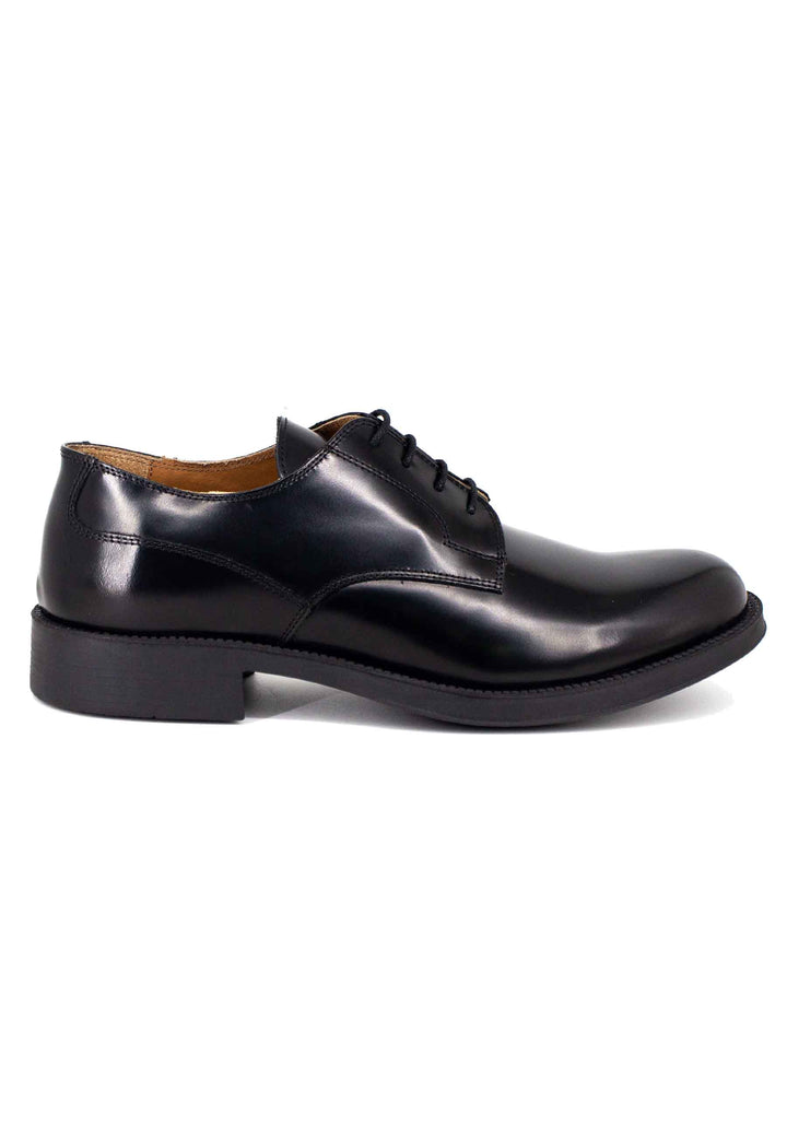 Spatarella Stringate uomo in pelle nera con suola in gomma Shopping Online