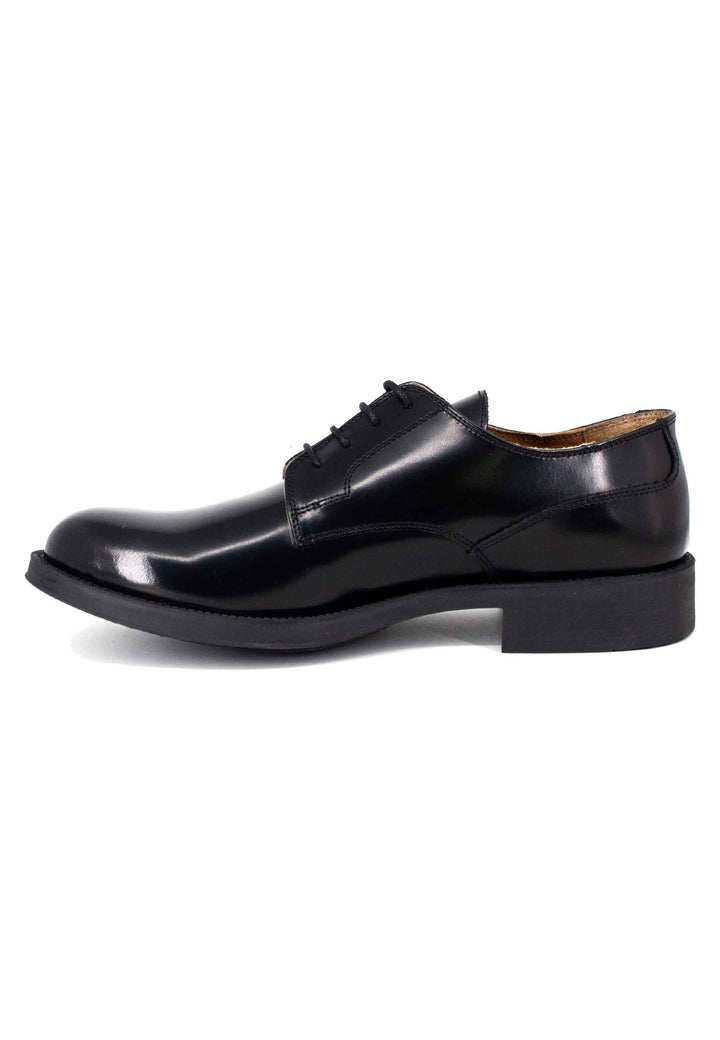 Spatarella Stringate uomo in pelle nera con suola in gomma Shopping Online