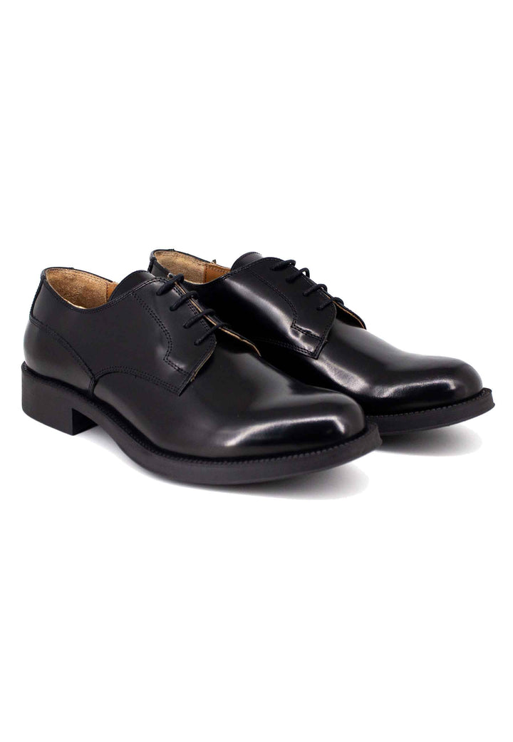 Spatarella Stringate uomo in pelle nera con suola in gomma Shopping Online