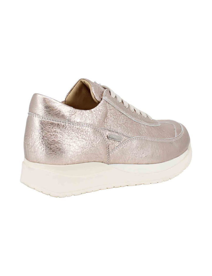 Spatarella Sneakers donna in pelle laminata rosa Outlet