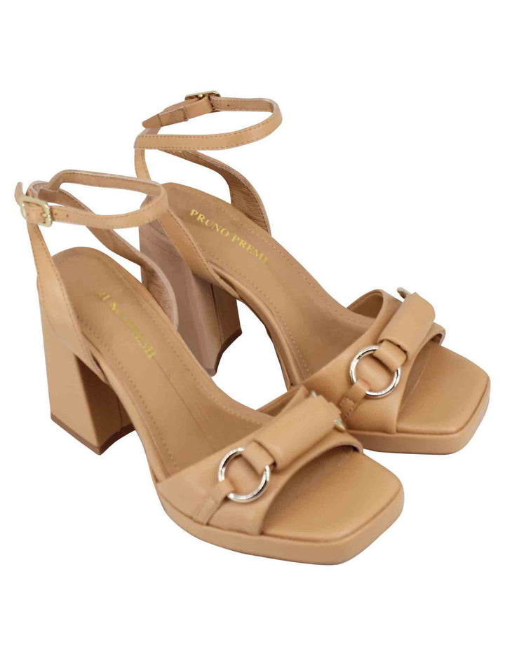 Spatarella Sandali donna in pelle naturale con cinturino alla caviglia tacco alto e plateau Offerte