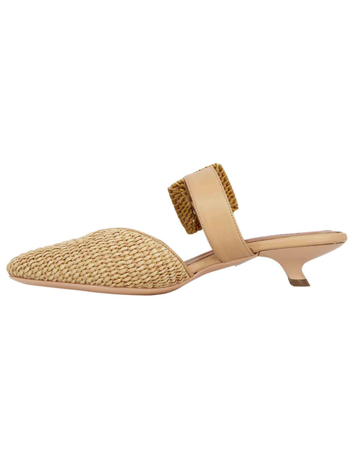 Spatarella Sandali donna in rafia naturale con cinturino e fibbia Nuova