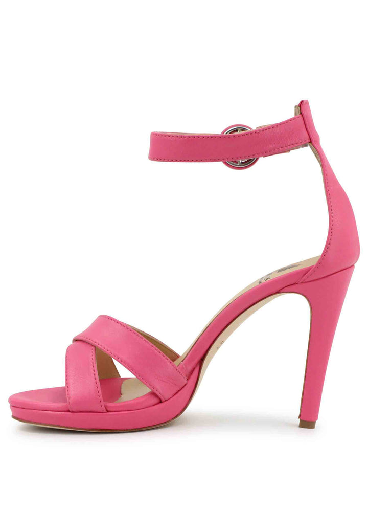 Spatarella Sandali donna in pelle rosa con tacco alto e cinturino alla caviglia Offerta speciale