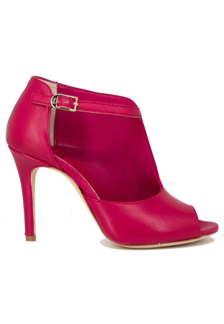 Spatarella Sandali donna in pelle rossa con cinturino e tacco alto Comprare a buon mercato