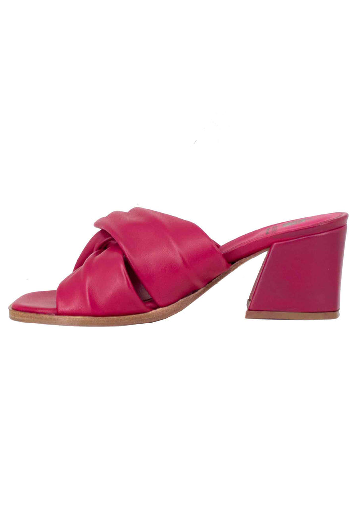 Spatarella Sandali donna in pelle rossa con incrocio senza cinturino Flash Sale