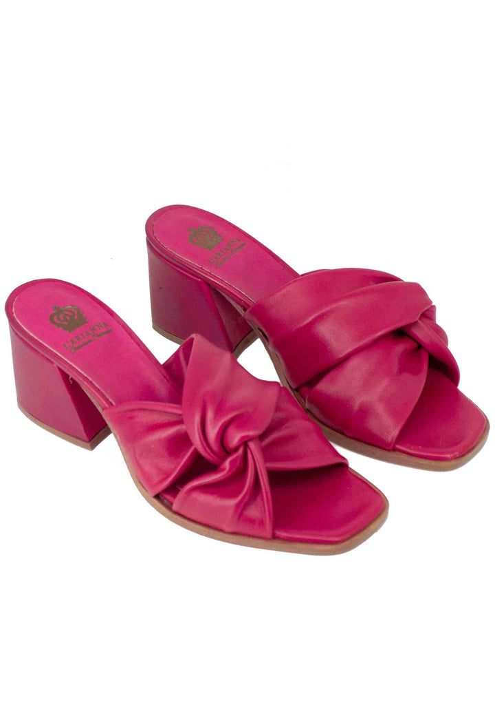 Spatarella Sandali donna in pelle rossa con incrocio senza cinturino Flash Sale