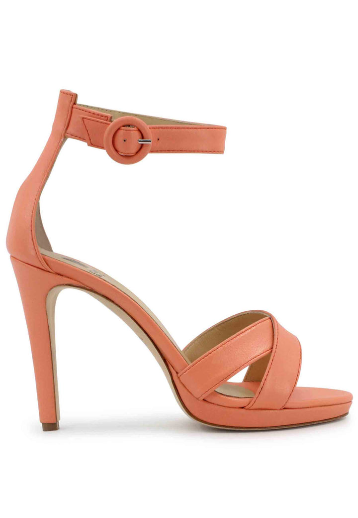 Spatarella Sandali donna in pelle salmone con tacco alto e cinturino alla caviglia Shopping online