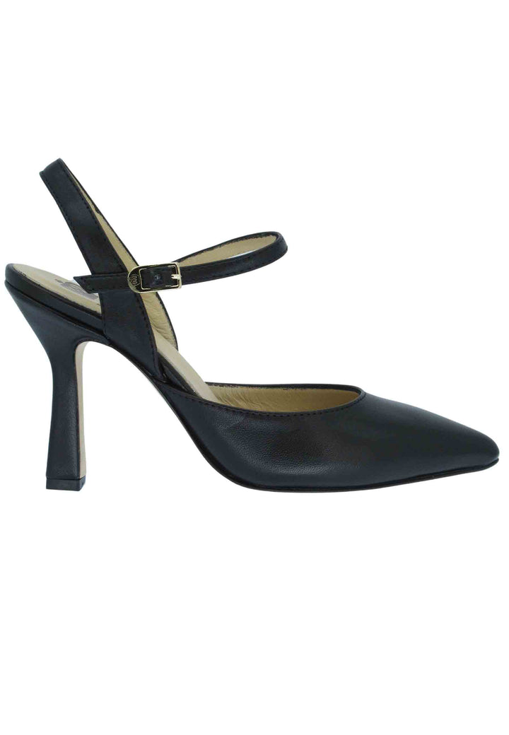 Spatarella Sandali donna pelle nera tacco alto con cinturini Offerta natalizia