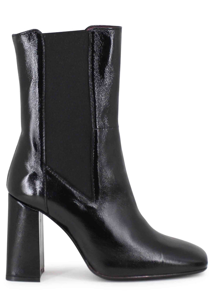 Spatarella Stivaletti beatles donna in pelle nera con tacco alto