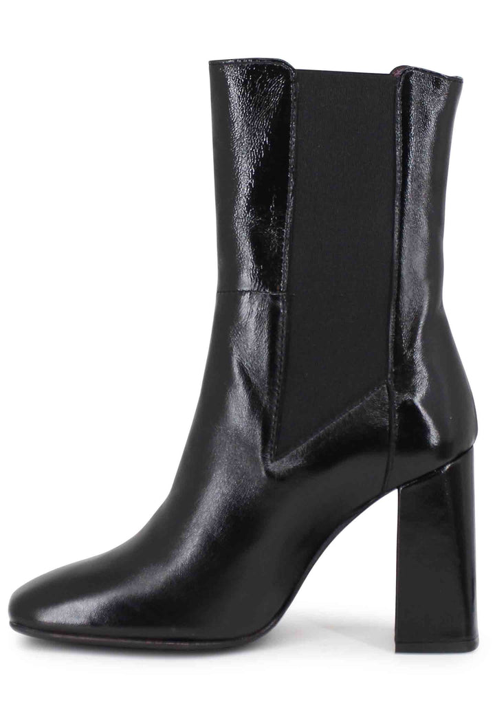 Spatarella Stivaletti beatles donna in pelle nera con tacco alto Offerta Giorno del Papà