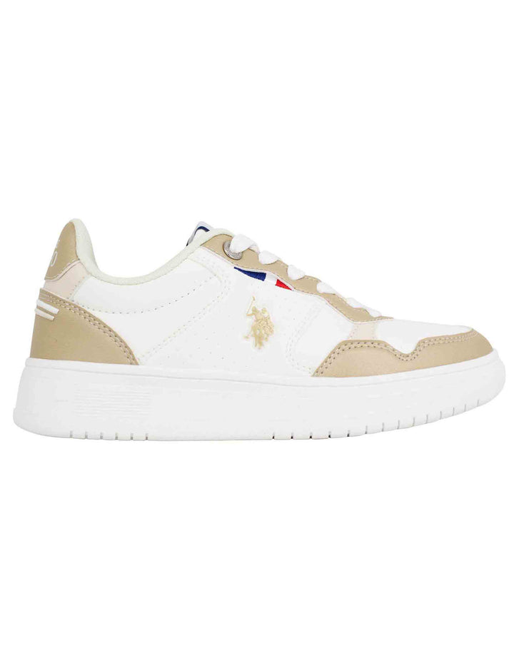 Spatarella Sneakers donna in eco pelle vintage bianco e bronzo Offerta migliore