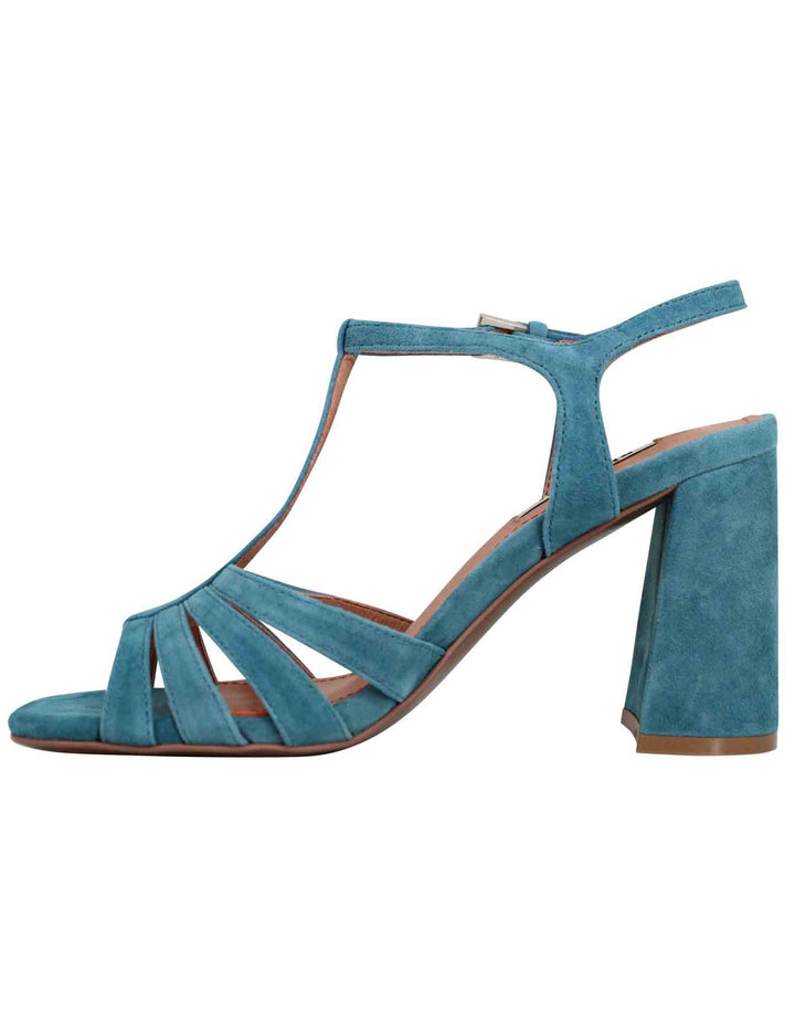 Spatarella Sandali donna slingback in camoscio turchese con tacco alto e punta quadra Azalea Latest fashion